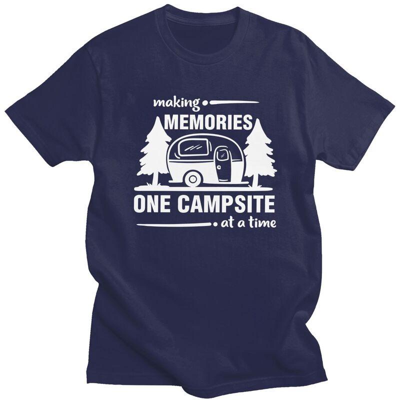 Custom Cool Adventure Camping Happy CamperCamping T Shirt Men 100 Cotton Tshirt Casual Tee Tops Streetwear Tshirts