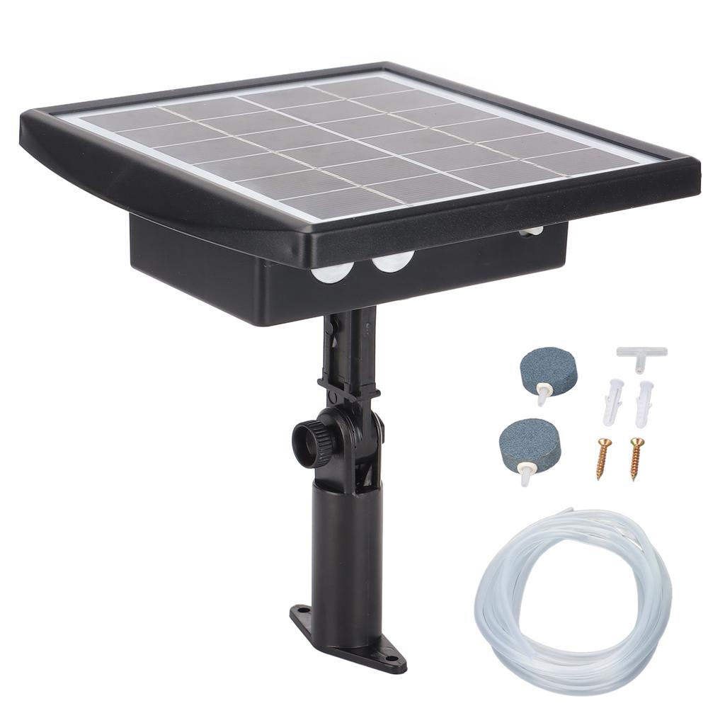 Solar Oxygen Pump Low Noise 2W Aquarium Outdoor Solar Oxygen Pump for Fish Tank Courtyard Outdoors