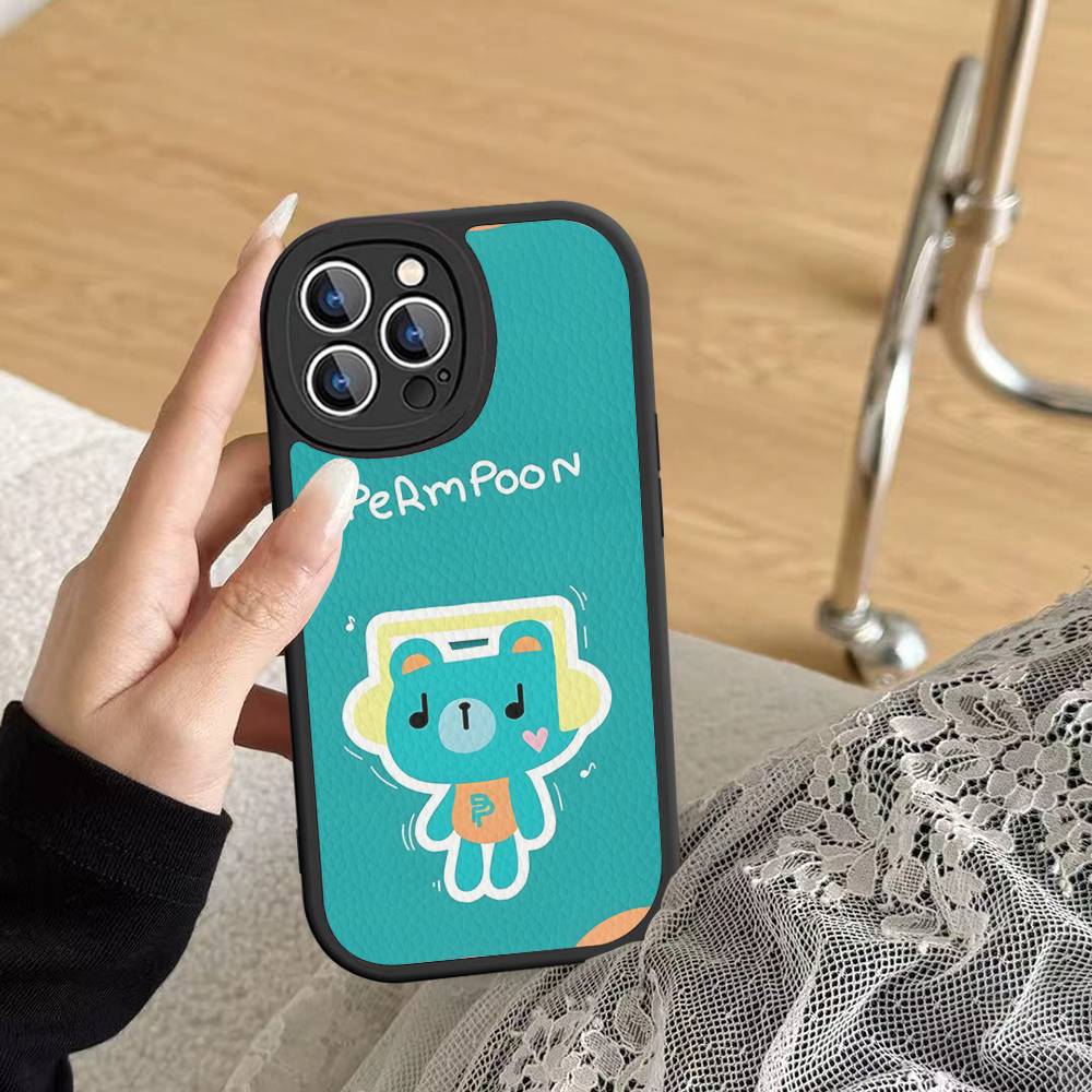 Anime Maskot GMMTV Pouzdro na telefon Pro IPhone 16 15 14 13 12 11 Pro Max Plus Kožený kryt