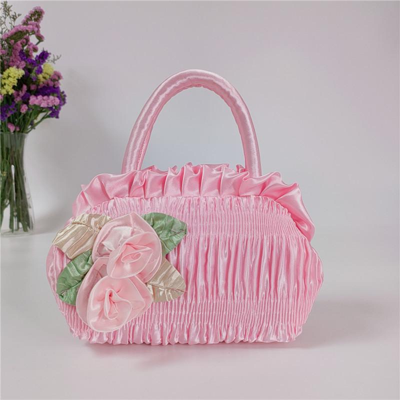 Korean Style 7-Inch Floral Handmade Evening Handbag & Coin Purse