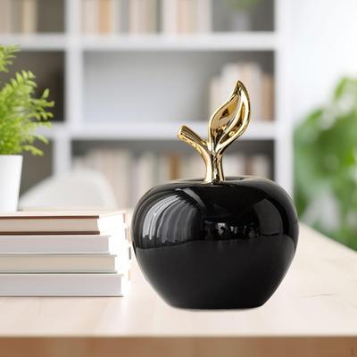 Apples Statue Ceramic Figurine Crafts Collectible Desktop Ornament Fruit Sculpture for Office