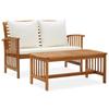 Day and Night - Day and Night Garden Furniture 2 Pieces with Cushions Solid Acacia Wood