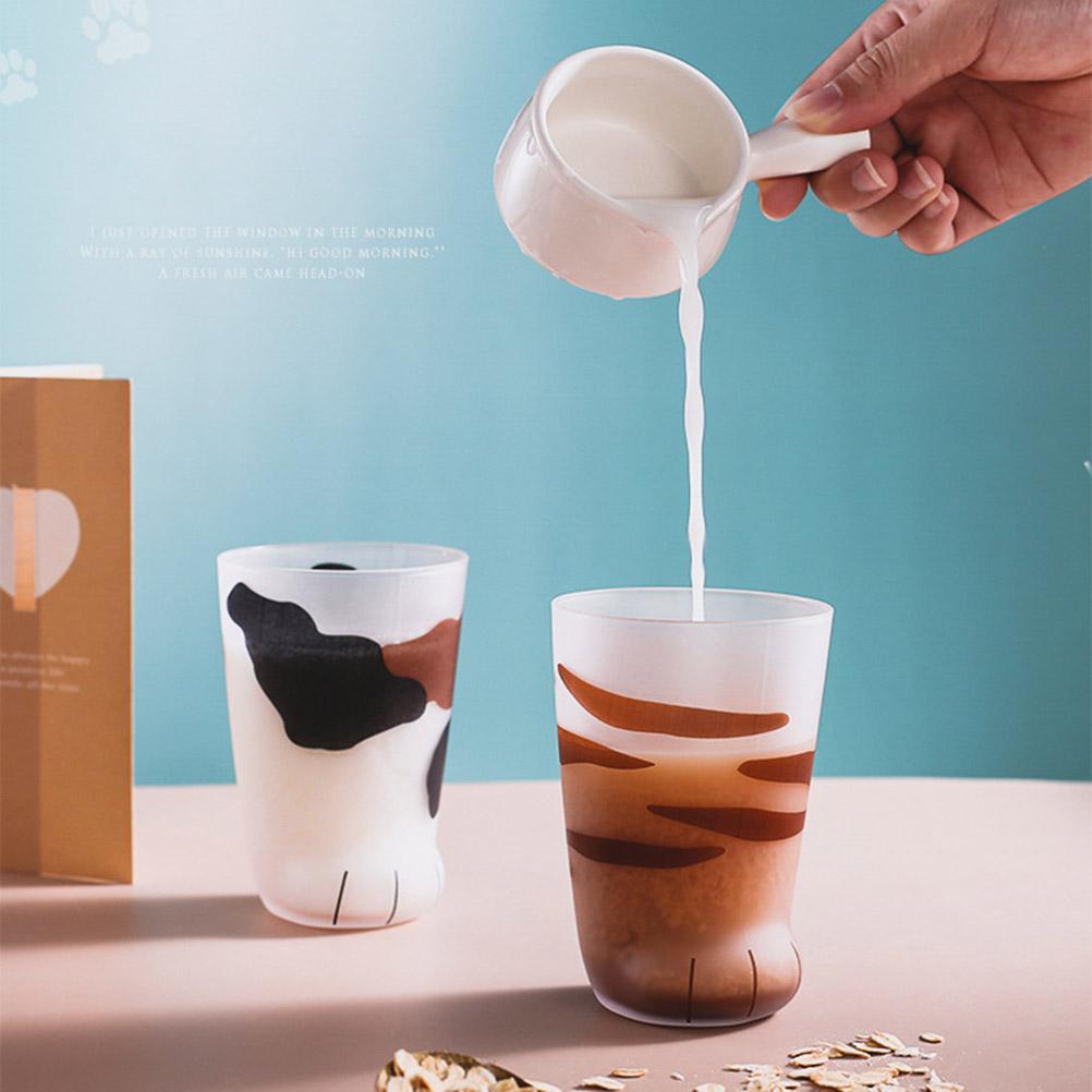 1 Pcs Cute Cat Paws Glass Tiger Paws Mug Office Coffee Mug Breakfast Milk Glass Cup Gift