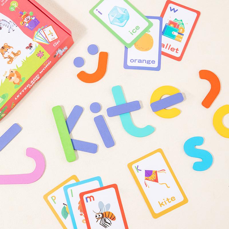 Wooden Puzzle Cartoon Animal See & Spell Learning Toys English Alphabet Sight Words & Matching Letter Games Gift For Kids Toys