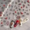 Dark Night Rose Spider Nail Stickers - Vintage Red Rose Spiderweb Halloween Self-Adhesive Nail Decorations