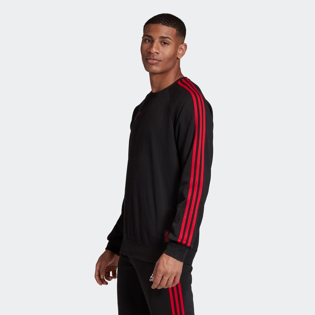Adidas Manchester United Soccer Sports Pullover Hoodie Men Tops Black FR3841