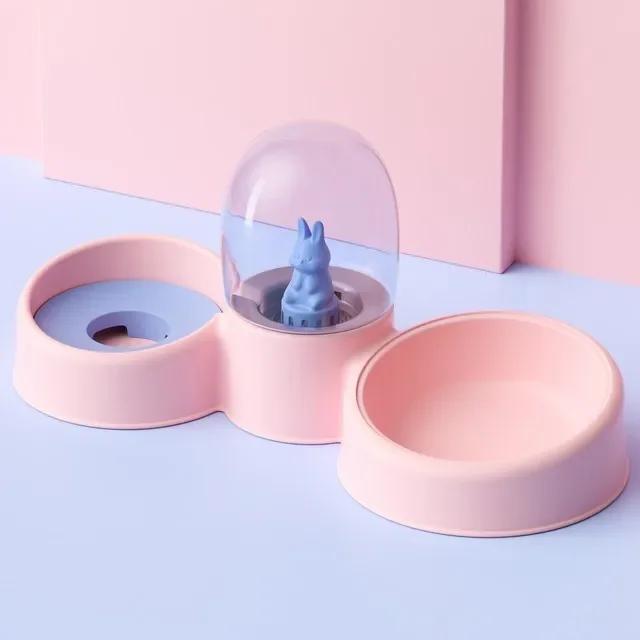 New Dog  Cat Bowl Double Bowl Cat Automatic Feeder Dog Bowl Stainless Steel  Pet Water Dispenser Pet Supplies