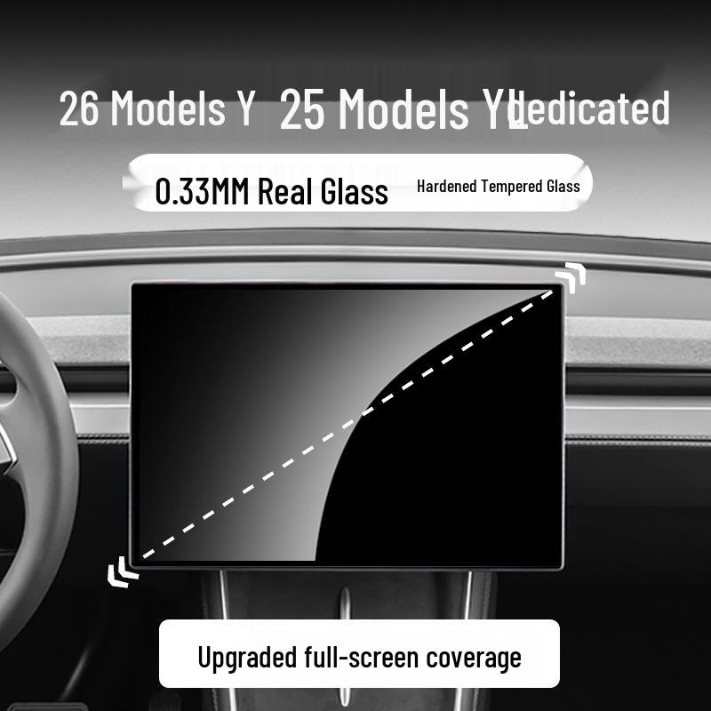 Tesla Y Rear Seat Navigator Tempered Glass Screen Protector - Full Coverage (26 Models, New for 2026)