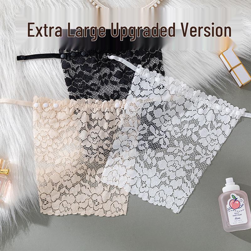 Women's Seamless Strapless Lace-Trim Base Layer with Chest Pad