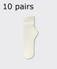 5/10 Pairs Ice Silk Women's Middle Tube Thin Socks Summer Cool Black and White Socks Ice Pile Ladies' Casual Socks