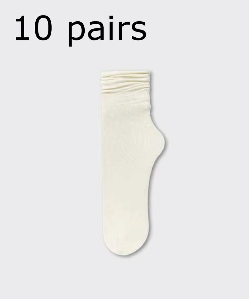 5/10 Pairs Ice Silk Women's Middle Tube Thin Socks Summer Cool Black and White Socks Ice Pile Ladies' Casual Socks