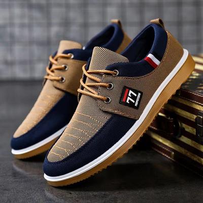 New Men Canvas Shoes Mesh Breathable Casual Shoes for Men Fashion Soft Sole Vulcanized Shoes Classic Lace-Up Flats Sneakers Male