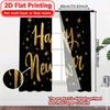 2D Flat Printing  2pcs New Year Glow Chic Pattern Curtains Yarn Curtains Decorations Inside Ldeal for Living Room   Bedroom
