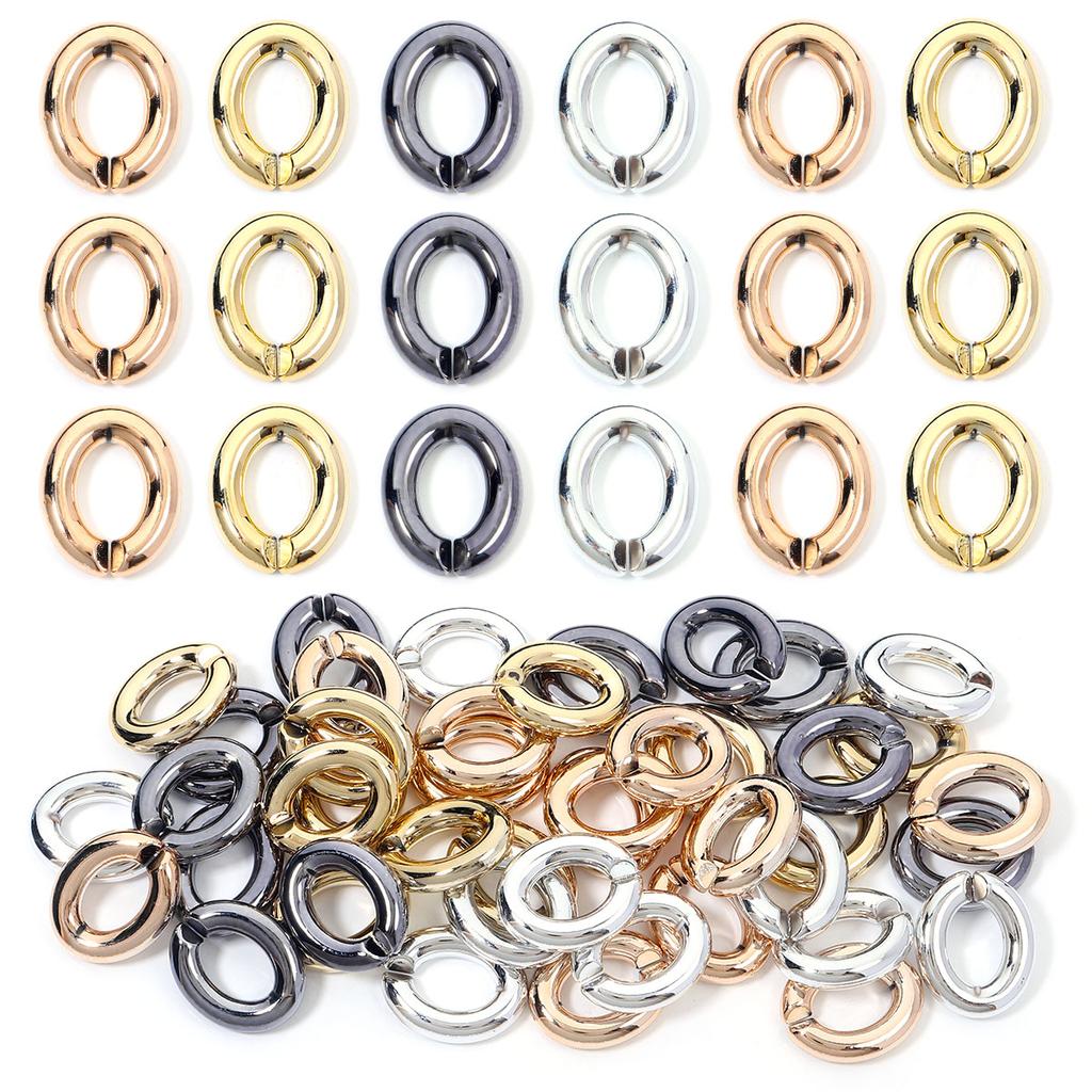 20pcs/bag 28X23mm Plated Acrylic Chain Buckle Link Chain Connector For Jewelry Making Bracelet Necklace Handbag Chain Wholesale