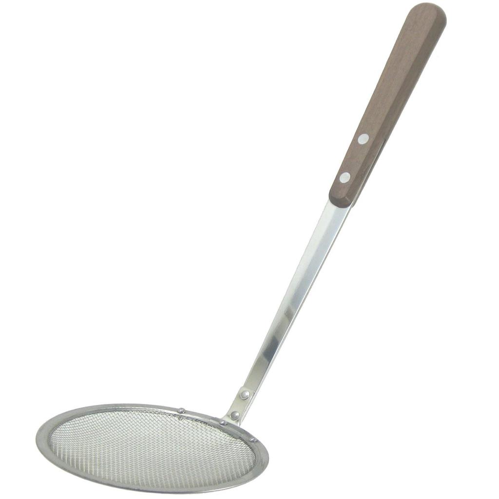 Nagao Luna Wooden Handle Stainless Made In Japan Skimmer, Steel,