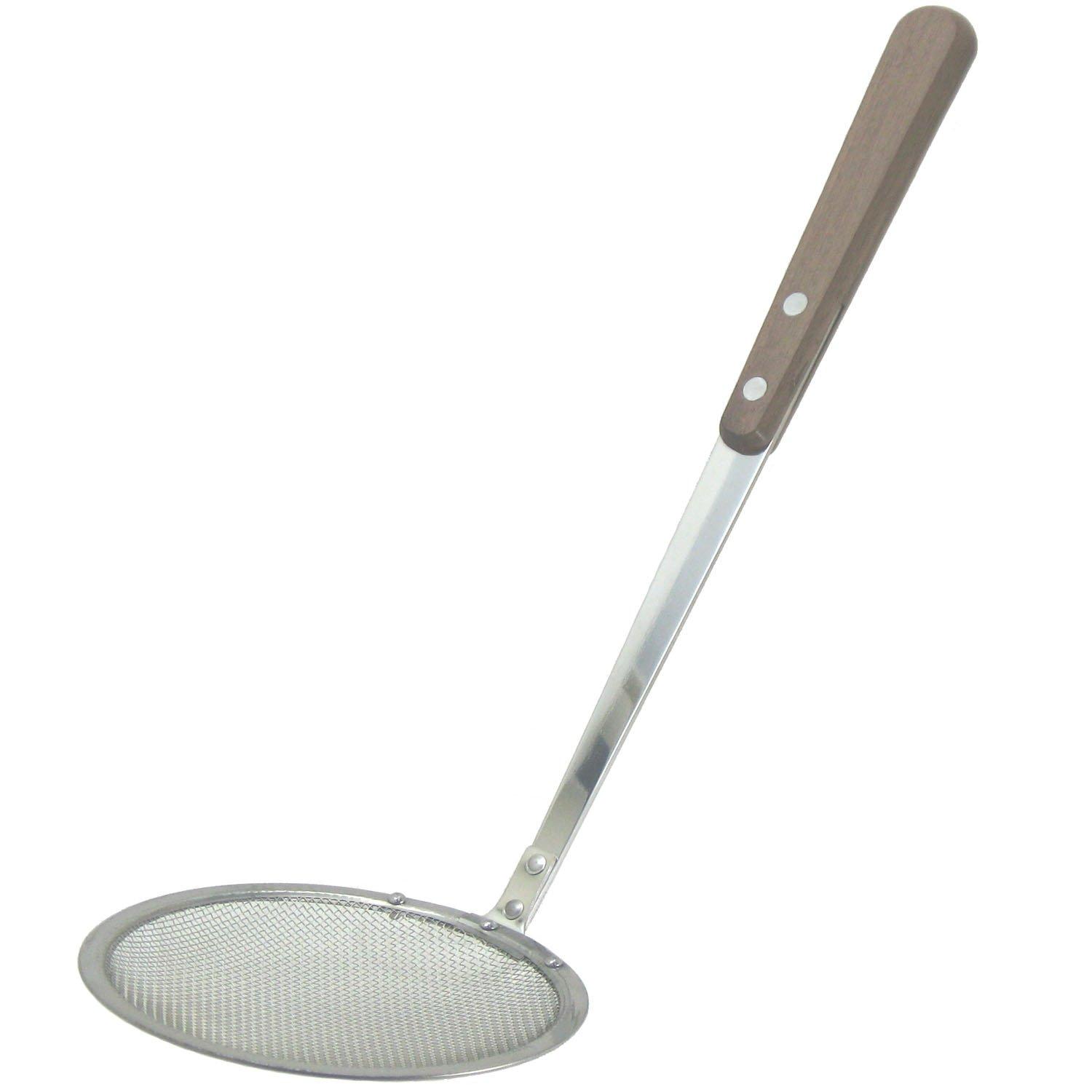 Nagao Luna Wooden Handle Stainless Made in Japan Skimmer, Steel,