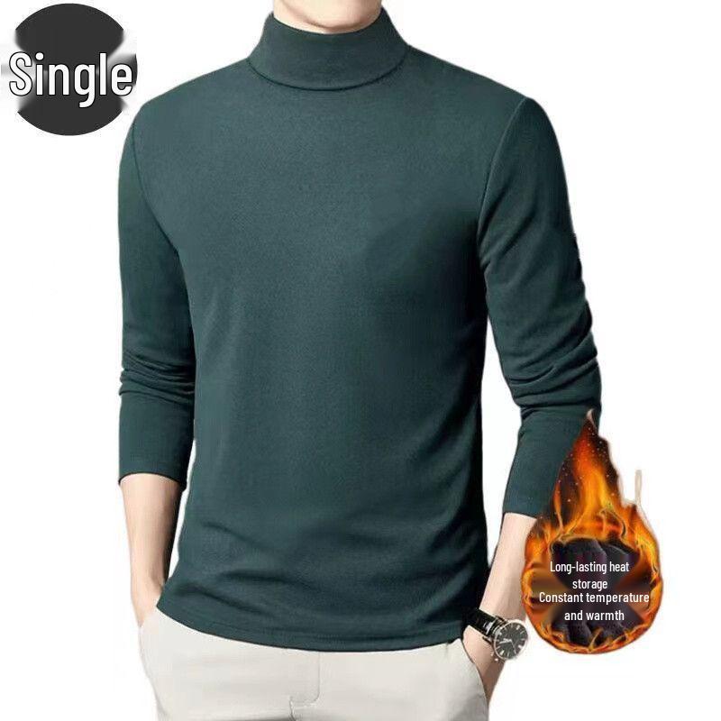 

Мужской теплый топ с длинным рукавом и воротником-гольф из немецкого бархата 4XL темно-зеленого