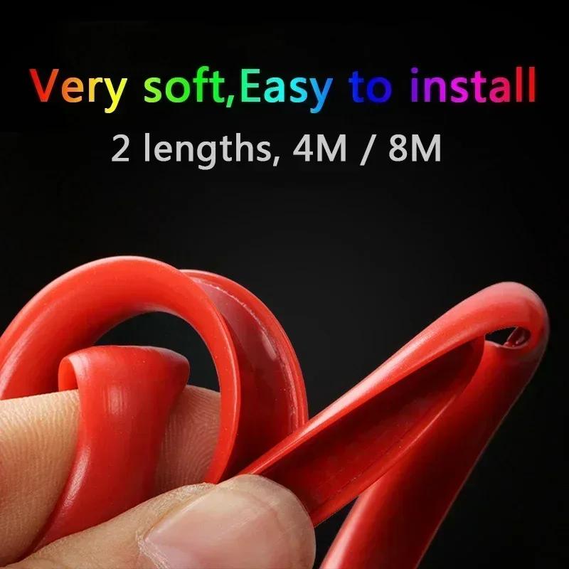 8M/Roll Rim Blades Car Vehicle Wheel Rims Protectors with Tape Decor Strip Tire Guard Line Rubber Mounding Trim Car Stickers