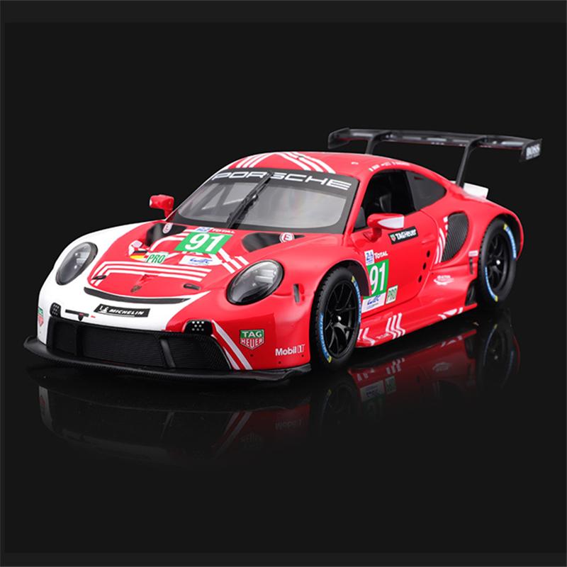 AKEZM1 Bburago 1:24 Porsche 911 RSR Alloy Racing Car Model Diecast Metal Toy Sports Car Model High Simulation Collection Childrens Gift