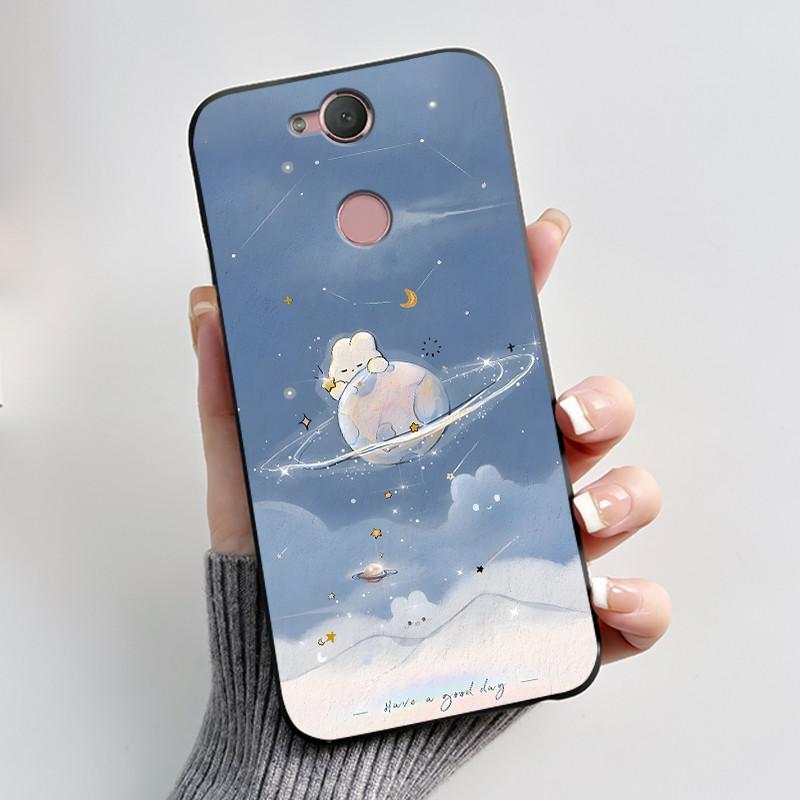 Cute Case For Sony Xperia XA2 / Xperia XA2 Ultra Capa Coque Printing Shell Protective Cover Soft Silicone Cartoon Black Casing