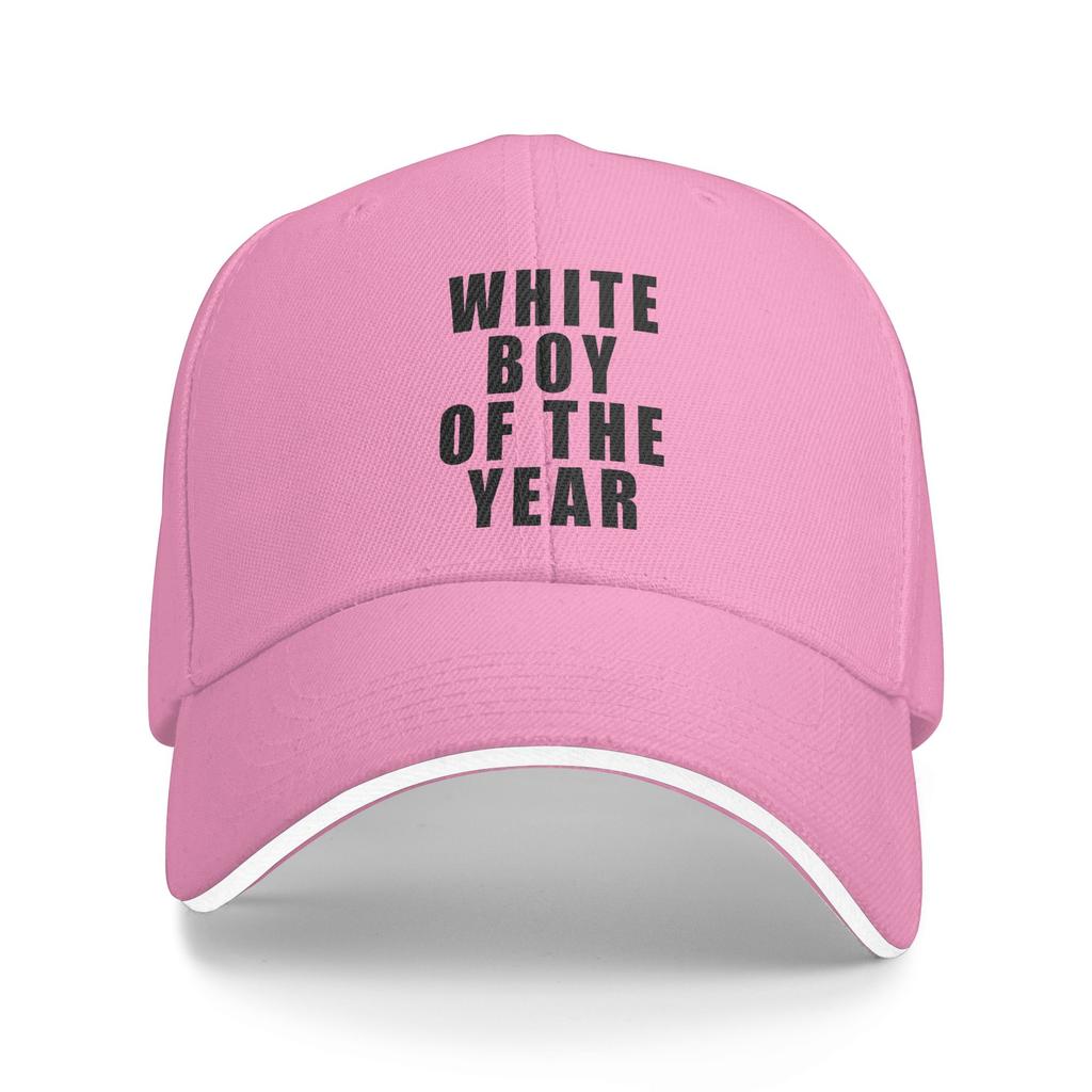 Summer Casual Baseball Cap White Boy Of The Year Black Letter Running Hippie Trucker Hat For Men Adjustable Retro Baseball Caps