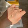 Colar Quadrado de Zircônia Banhado a Ouro 14K e Prata S925 Elegante Francês – Joia Brilhante Diária para Clavícula