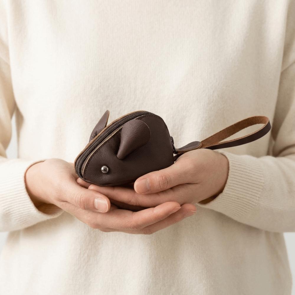 Portafogli per Mouse in Pelle Sacchetto Chiavi con Cerniera a Cartoni Animati Portamonete Mini Creativo per Bambini