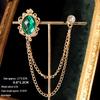 Baroque Rhinestone Pearl Corsage Necklace Brooch - Retro British Court Suit Accessory