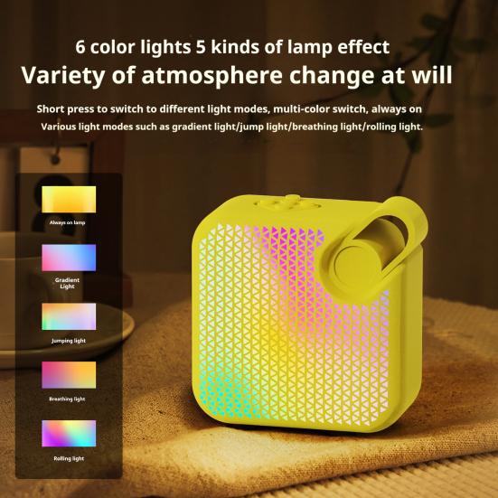 Bluetooth-compatible Speaker with Colorful Lights Low Latency Wide Area Sound Effect Rechargeable