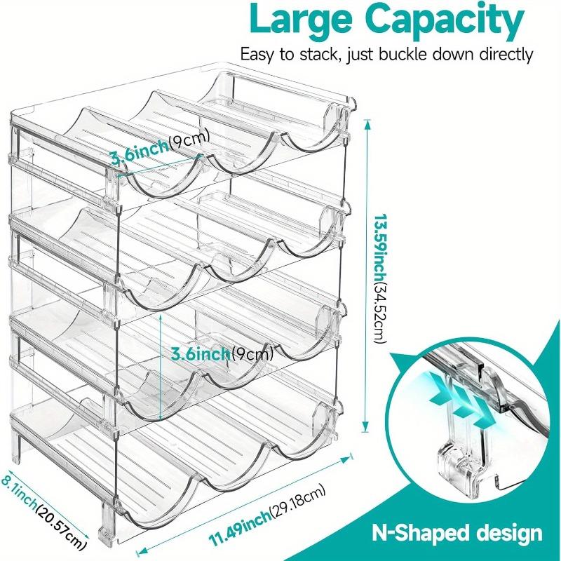 Flaschen Organizer Stapelbares Flaschenlagerregal 2-4er Pack Flaschenhalter Schrank Organizer Kunststoff Weinregale/Getränkeflaschenhalter