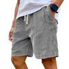 2025 Men's Retro Embroidered Logo Corduroy Drawstring Shorts