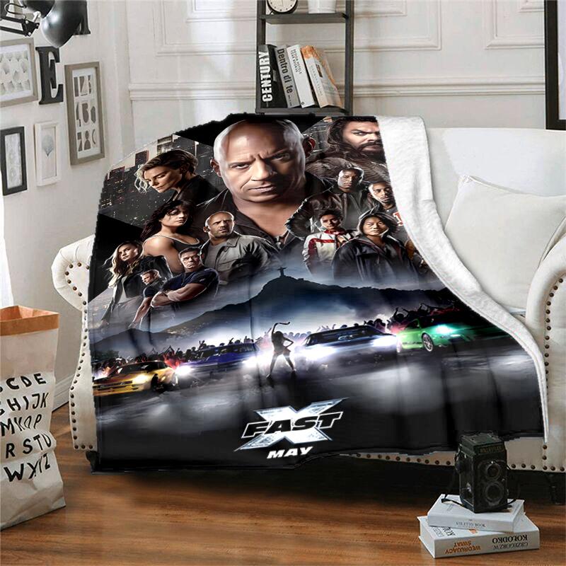 1pc Blanket Fast and Furious Print Design, Lightweight Blanket for Sofa, Bed- Soft &Warm, Gift for All Seasons like Christmas, Halloween
