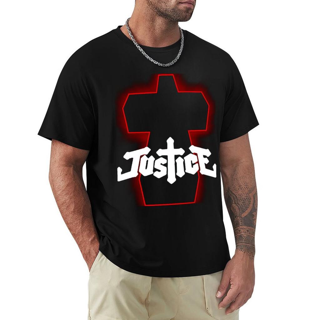 Red neon cross TShirt Big and Tall Casual TShirt
