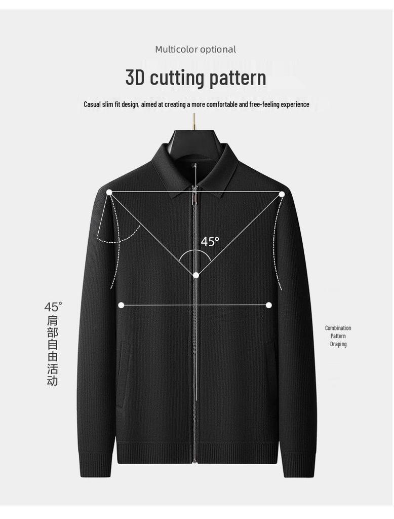 2025 Men's Plus Size Velvet Knit Cardigan, Autumn/Winter New Arrival