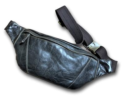 IMA Sparra Genuine Leather Body Small Waist Pouch for Men Bag, One-Shoulder Bag, (Dark Gray)