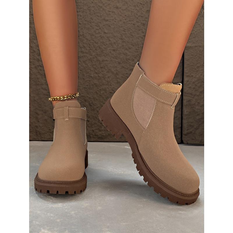 Large size fashion new leopard print short tube suede middle heel elastic mouth women's fashion Martin boots