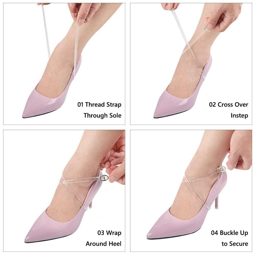 60cm Invisible Shoelace Straps Wrap Around Prevent Slipping Transparent Shoe Belt High Heels Flats Anti-Slip Strap Shoe Laces