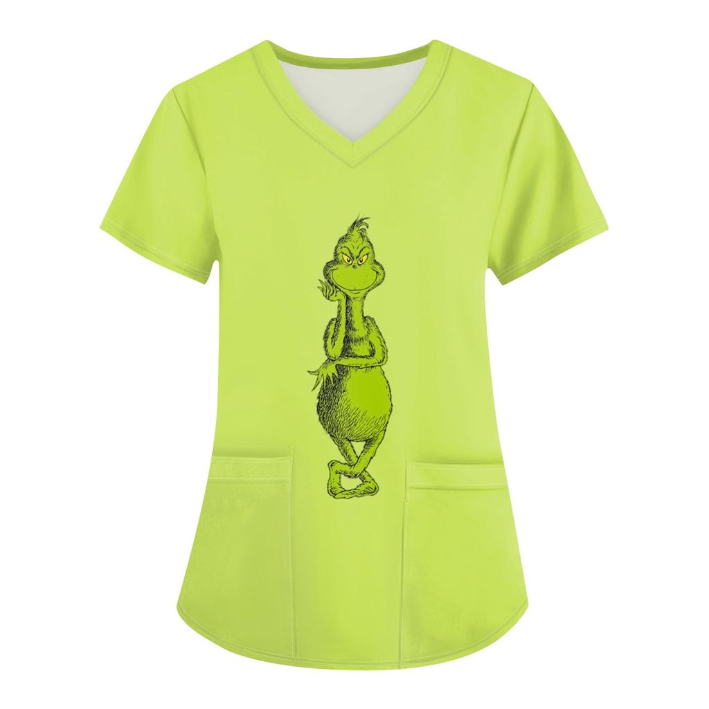 Dámská vánoční pracovní uniforma pracovní uniforma s výstřihem do V a kapsou ochranná pracovní uniforma