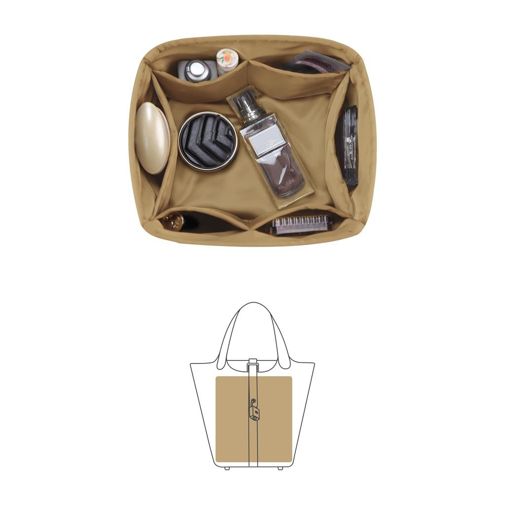 KINGS IN BAG Luxury Storage Bag Satin Fabric Lightweight Inner Bag for Picotin (Chai Chai, Picotin18)