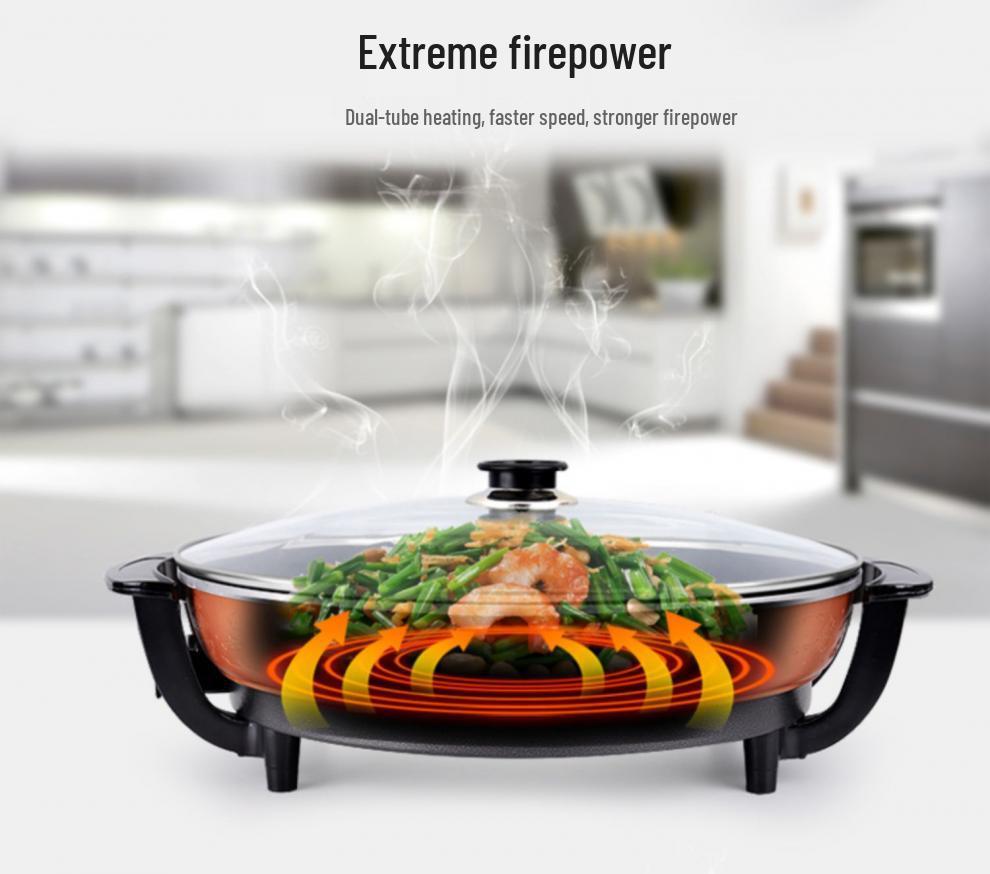 Padella Elettrica Multifunzione Antiaderente con Spedizione Gratuita – Nuovo Stile BBQ, Friggitrice per Pancake e Padella Grigliata