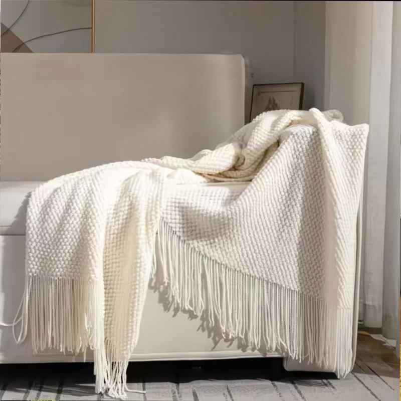Nordic Knitted Blanket For Office Sofa Napping Blanket Ball Wool Casual Bed Cover Air Conditioning Blanket