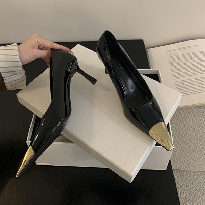 Fashion SUOJIALUN Brand Women Pumps Shoes Fashion Mix Color Ladies Elegant Boat Shoes Pointed Toe Shallow Slip On Thin High Heel Single