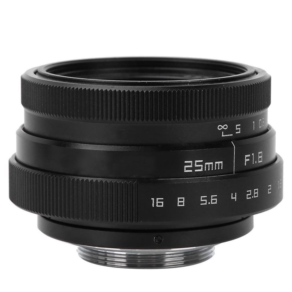 25mm F1.8 Mini CCTV C Mount Wide Angle Lens for Nikon Mirrorless Camera (black)