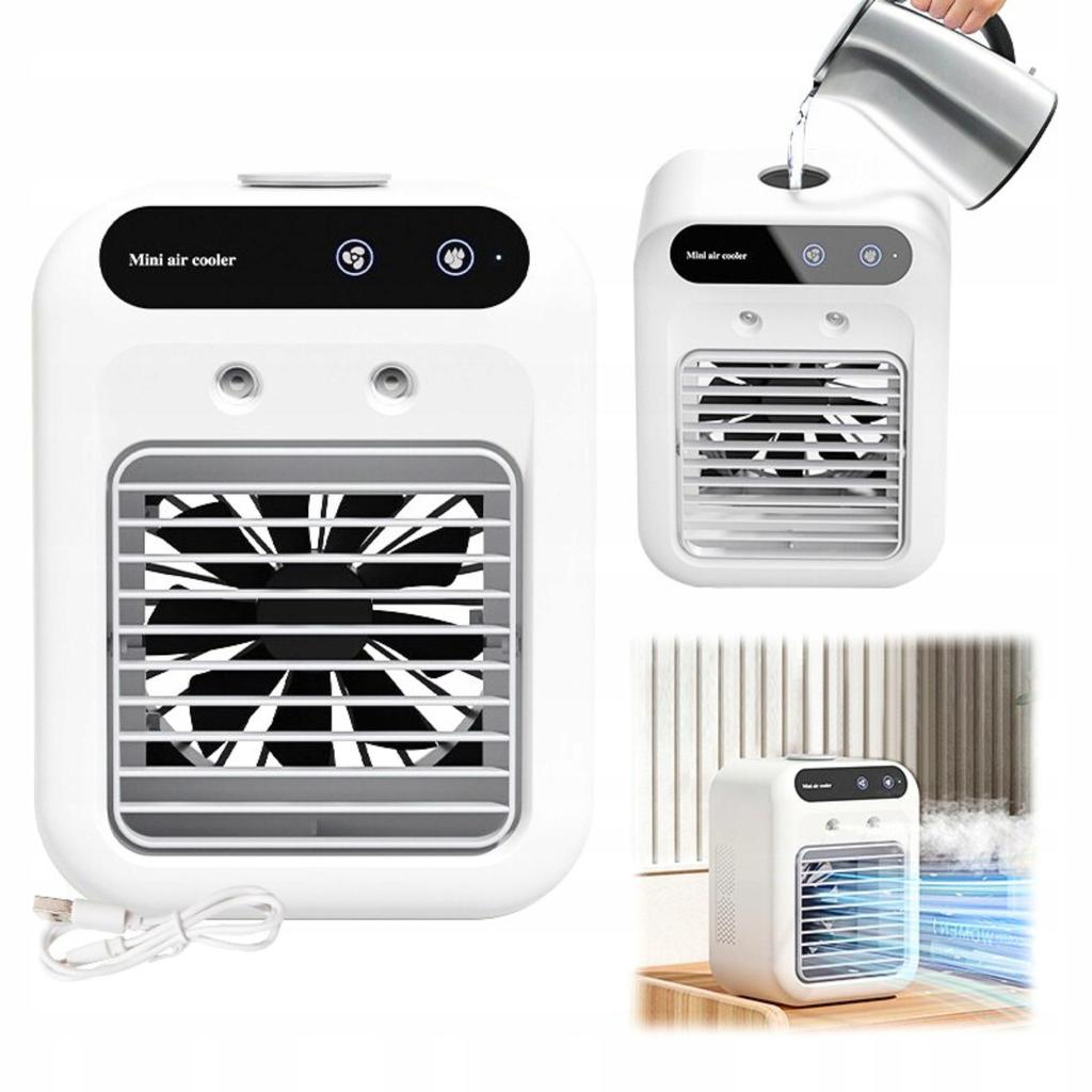 Mini Air Conditioner Desk Fan Quiet Water Cooler 500Ml Led