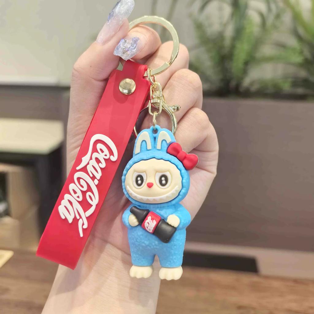 Cartoon Cute Coke Sheep Keychain Car Bag Rabub Doll Small Gift