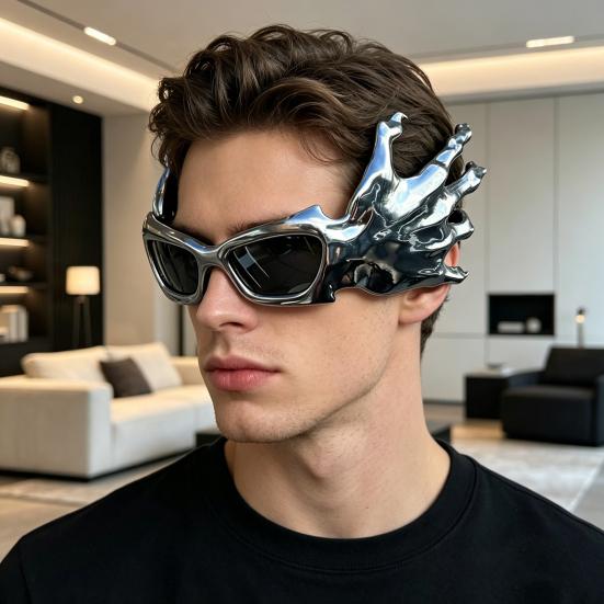 Monsters Hands Sunglasses Novelty Futuristic Sunglasses Lightweight Funny Hands Glasses with UV400 Mirror Lenses Gift for Men Women