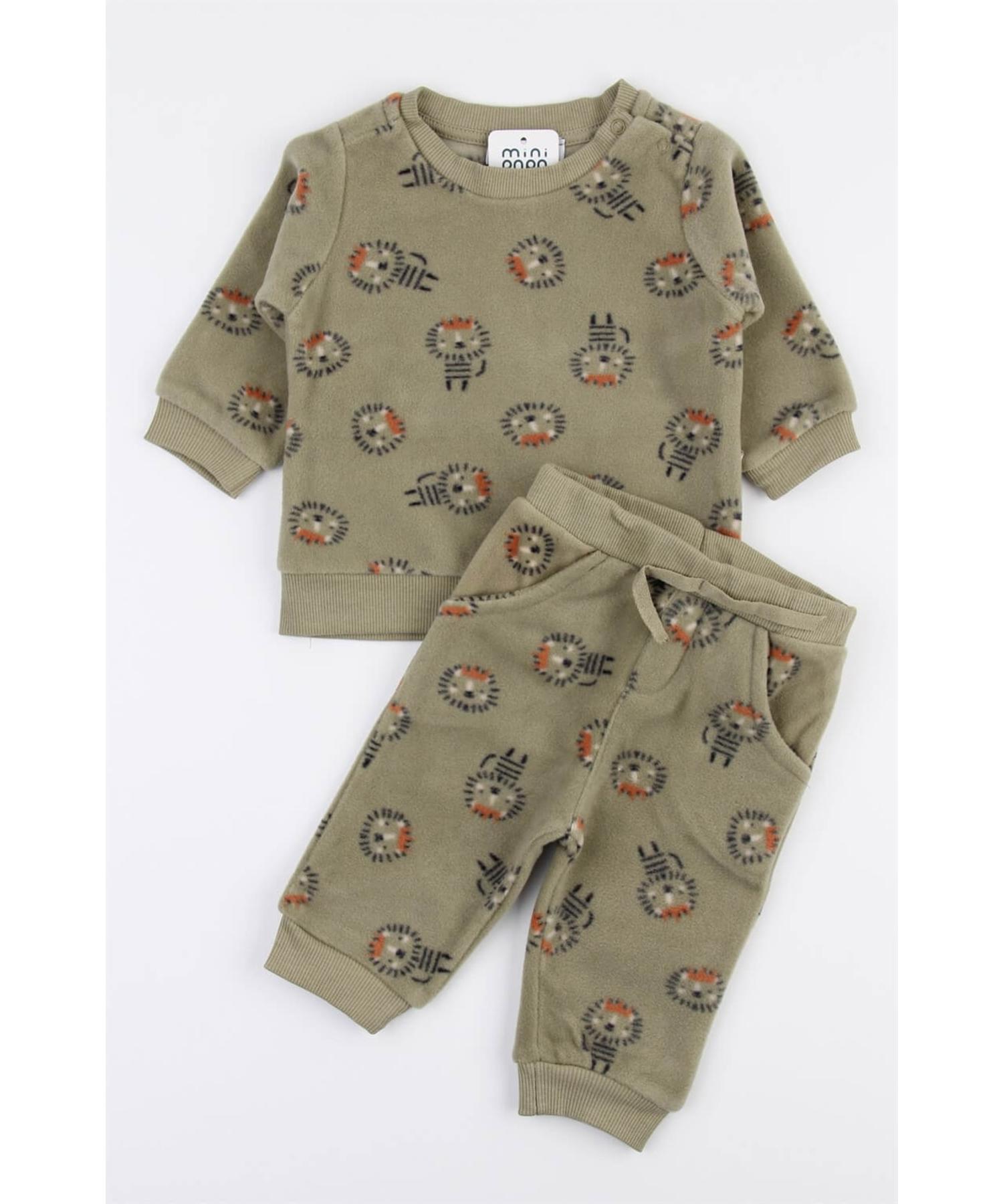 

Зеленый флисовый карманный комплект из 2 предметов для мальчика King Lion