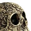 Harz Gothic Statuen Kreative Totenkopf Blumen Skulptur, Menschlicher Kopf Skelett Statue, Sammlerstücke Halloween Ornamente für Heimdeko Dekor, Requisite