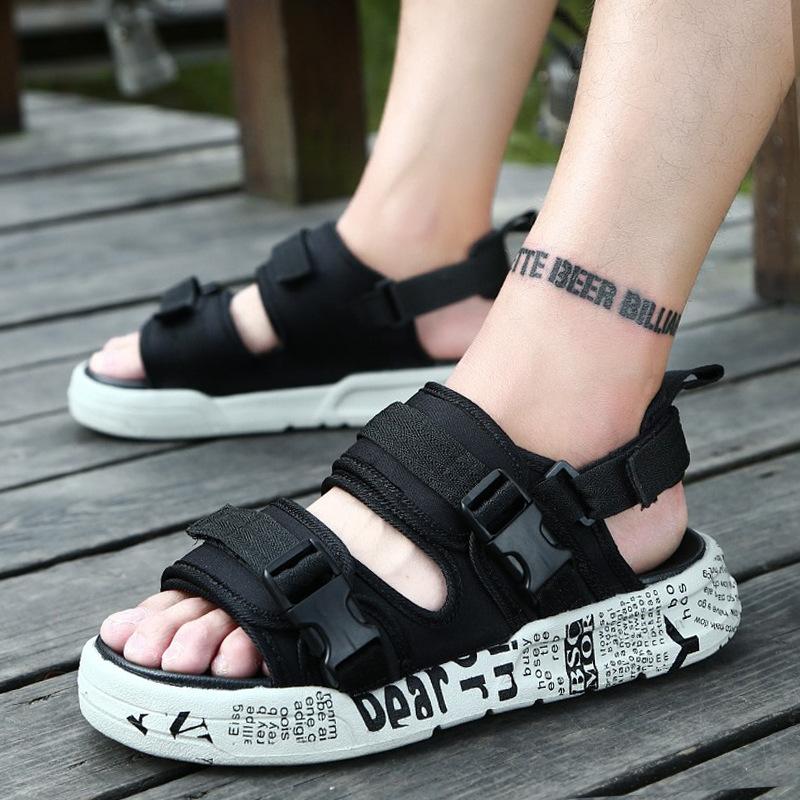 

Boys sandals summer 2025 new middle-aged and older children s beach shoes children s trendy boys non-slip soft-soled dual-purpose cool slippers 46 білий