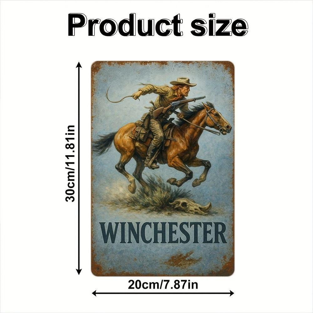 Vintage Western Cowboy Metal Wall Art Decor 20x30cm